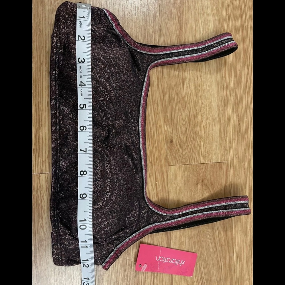 Women Metallic Shine High Leg Scoop Waist Bikini - Picture 7 of 12